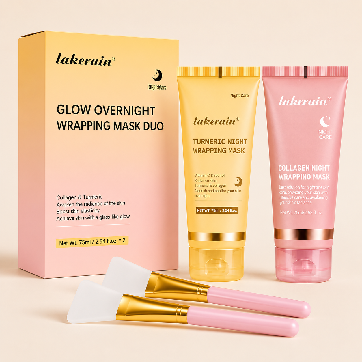 Collagen & Turmeric Night Wrapping Mask — Overnight Peel-Off Skincare