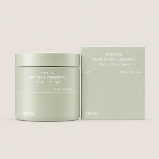 Ji Woo Gae Heartleaf BHA Peeling Pad jar and outer box packaging