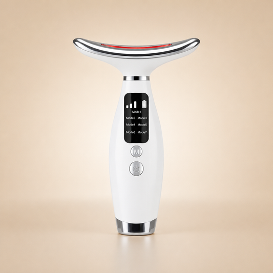 Premium 7-color LED neck and face rejuvenation device for at-home skincare ritual.
