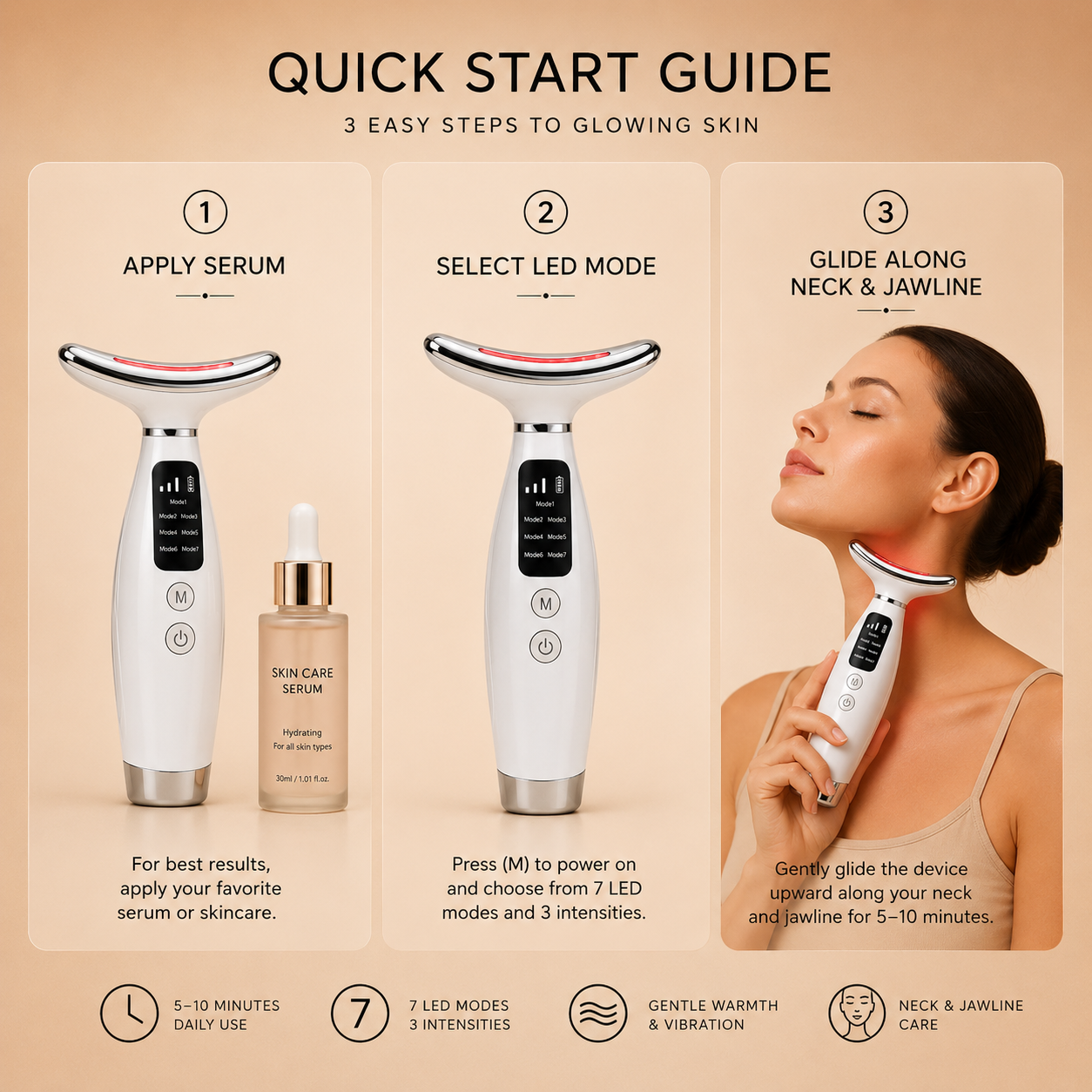 Detailed view of the premium ergonomic design and high-quality materials of the LED rejuvenation device.