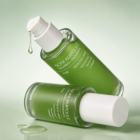 Celimax ampoule, serum, and booster bottles for a layered skincare routine