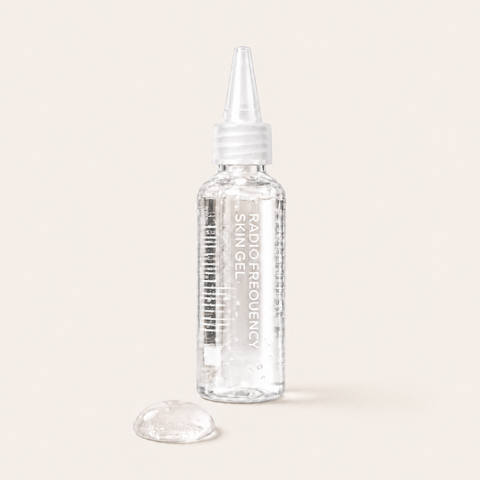 Radio Frequency conductive gel bottle used with an at-home beauty device