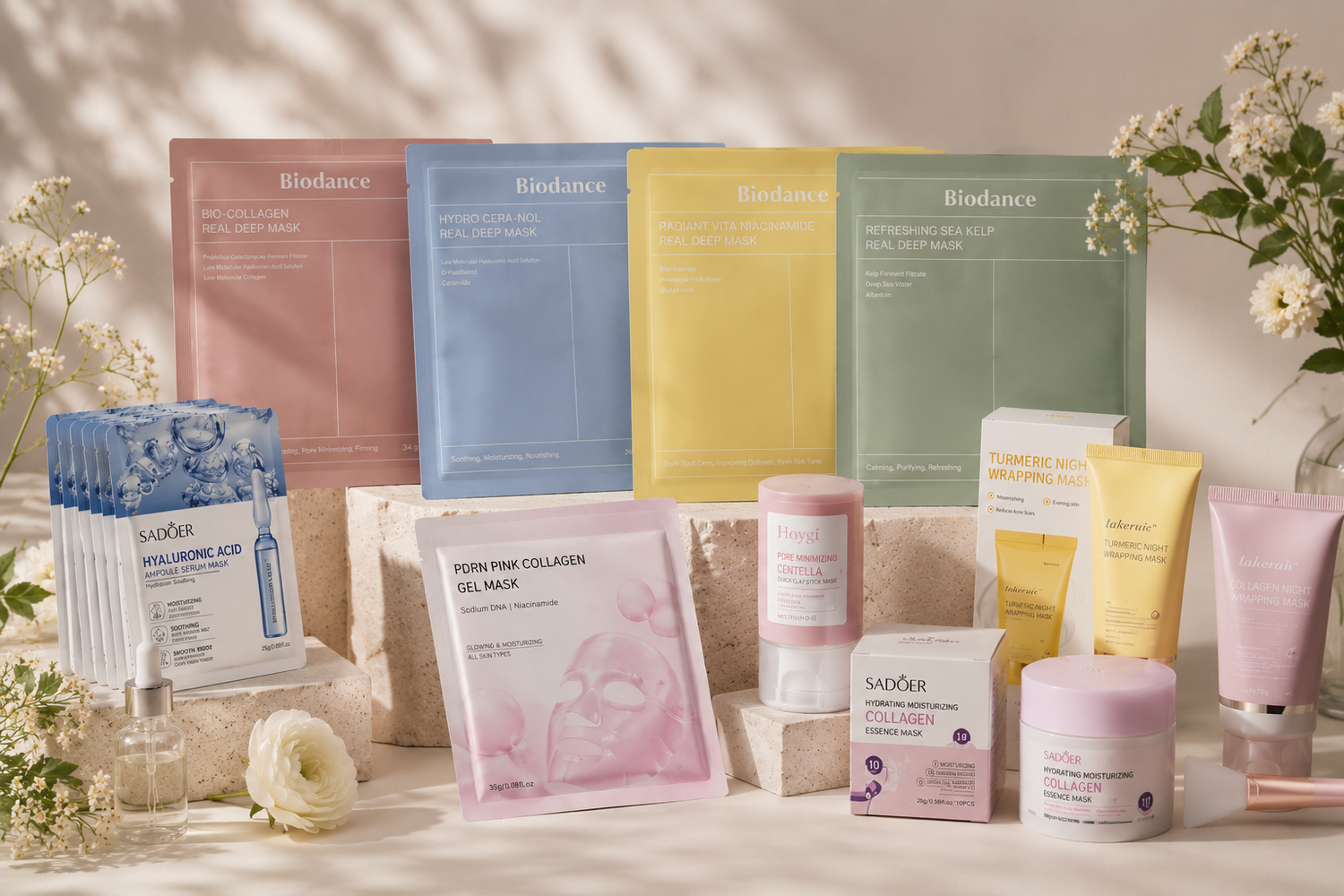 Facial masks and skincare treatments for at-home beauty rituals