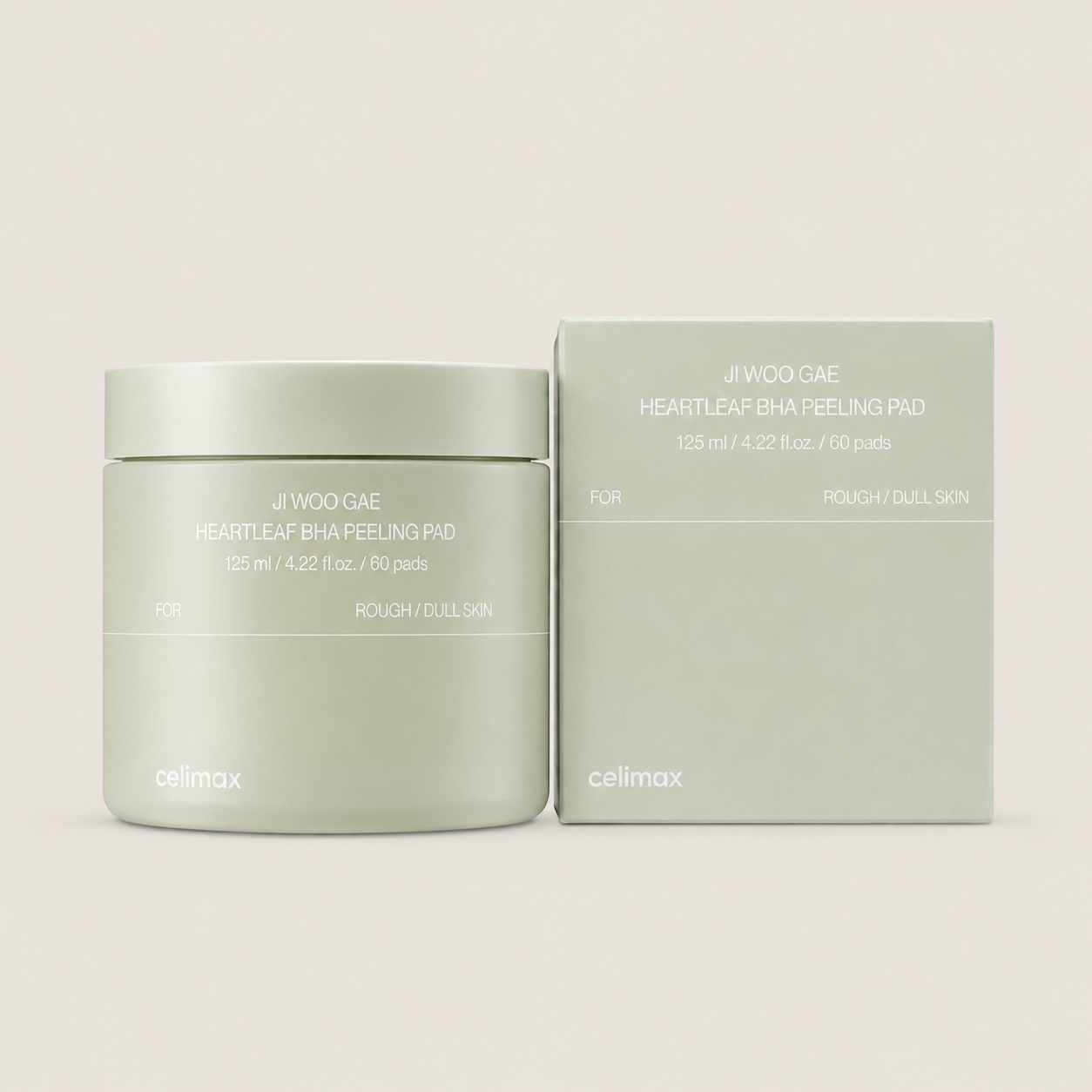 Ji Woo Gae Heartleaf BHA Peeling Pad jar and outer box packaging