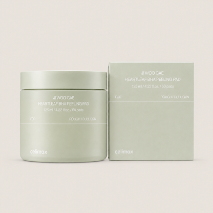 Ji Woo Gae Heartleaf BHA Peeling Pad jar and outer box packaging