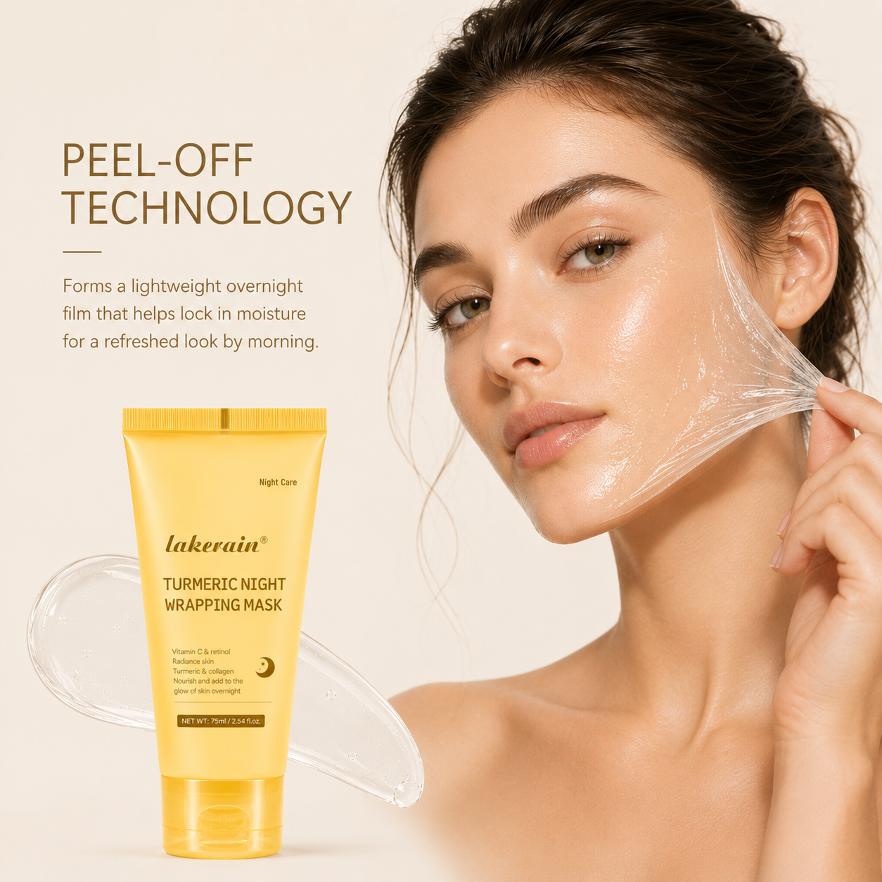 Turmeric Night Wrapping Mask — Overnight Peel-Off Skincare