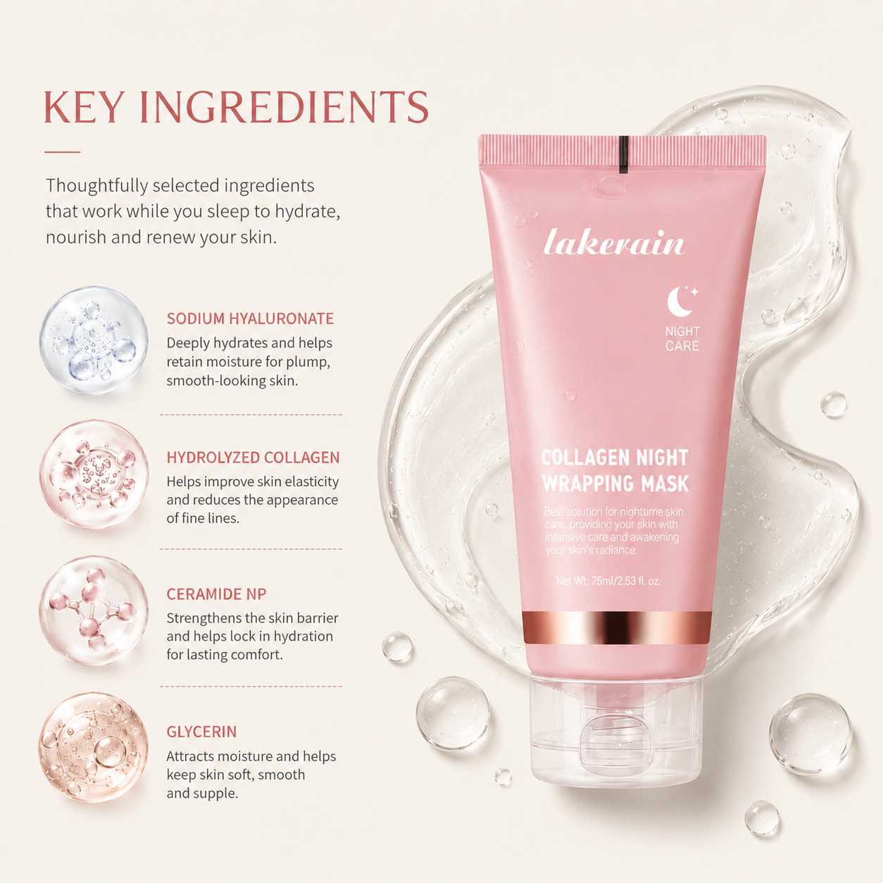 Collagen & Turmeric Night Wrapping Mask — Overnight Peel-Off Skincare