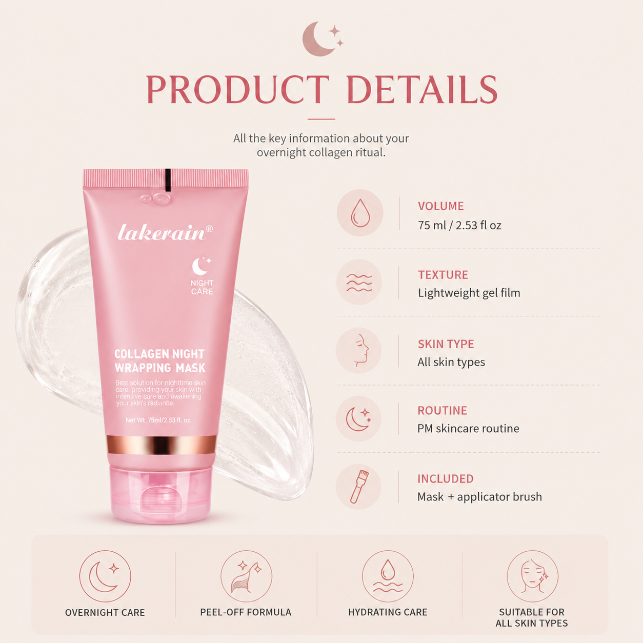 Collagen & Turmeric Night Wrapping Mask — Overnight Peel-Off Skincare
