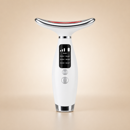 Premium 7-color LED neck and face rejuvenation device for at-home skincare ritual.