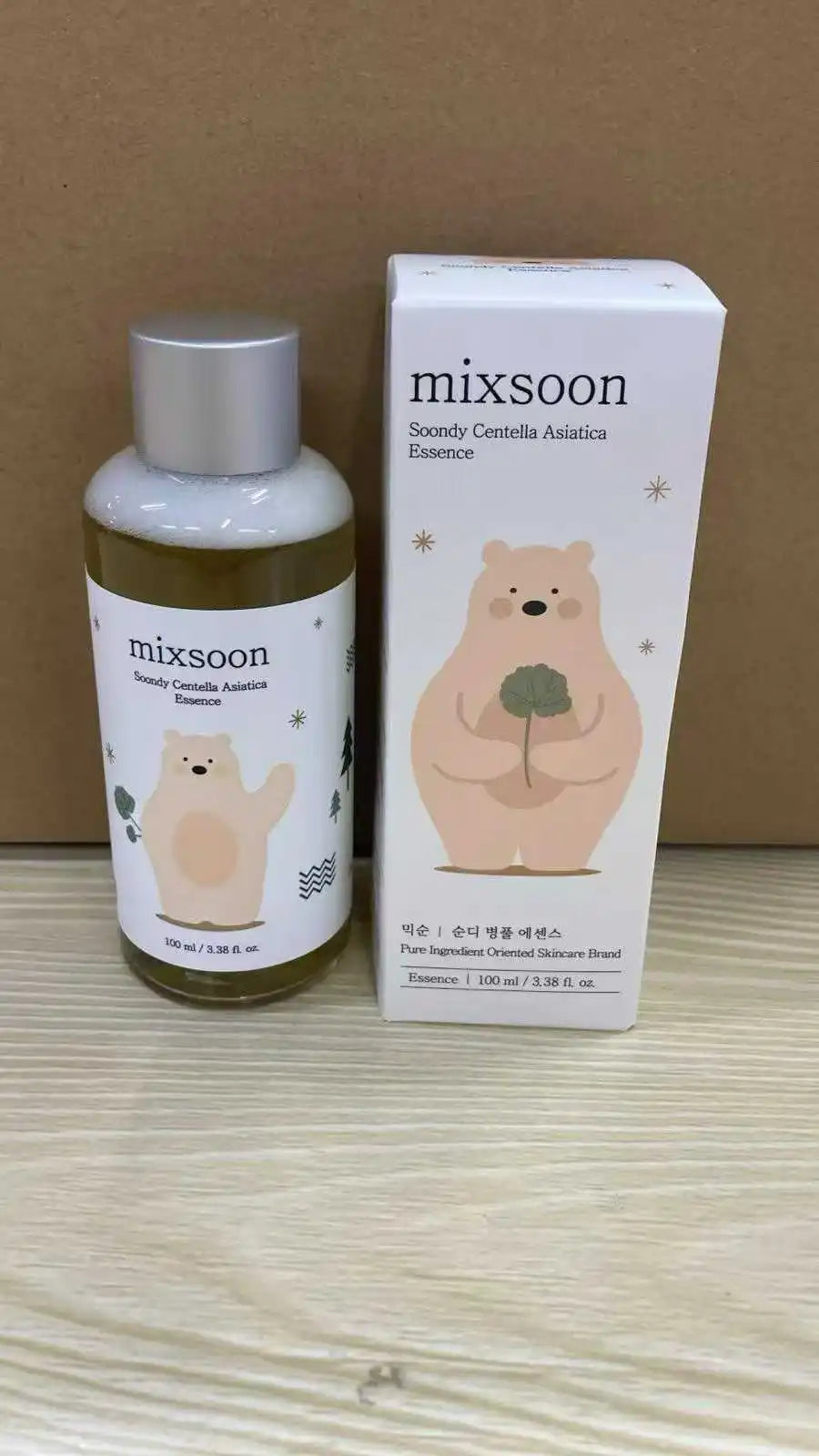 Supplier photograph of Mixsoon Soondy Centella Essence 100 ml bottle and carton