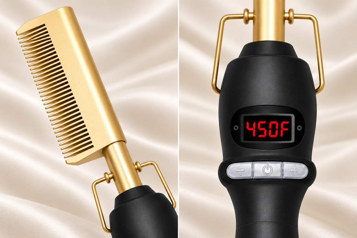 Gold comb teeth and 450F digital display with minus, power and plus controls
