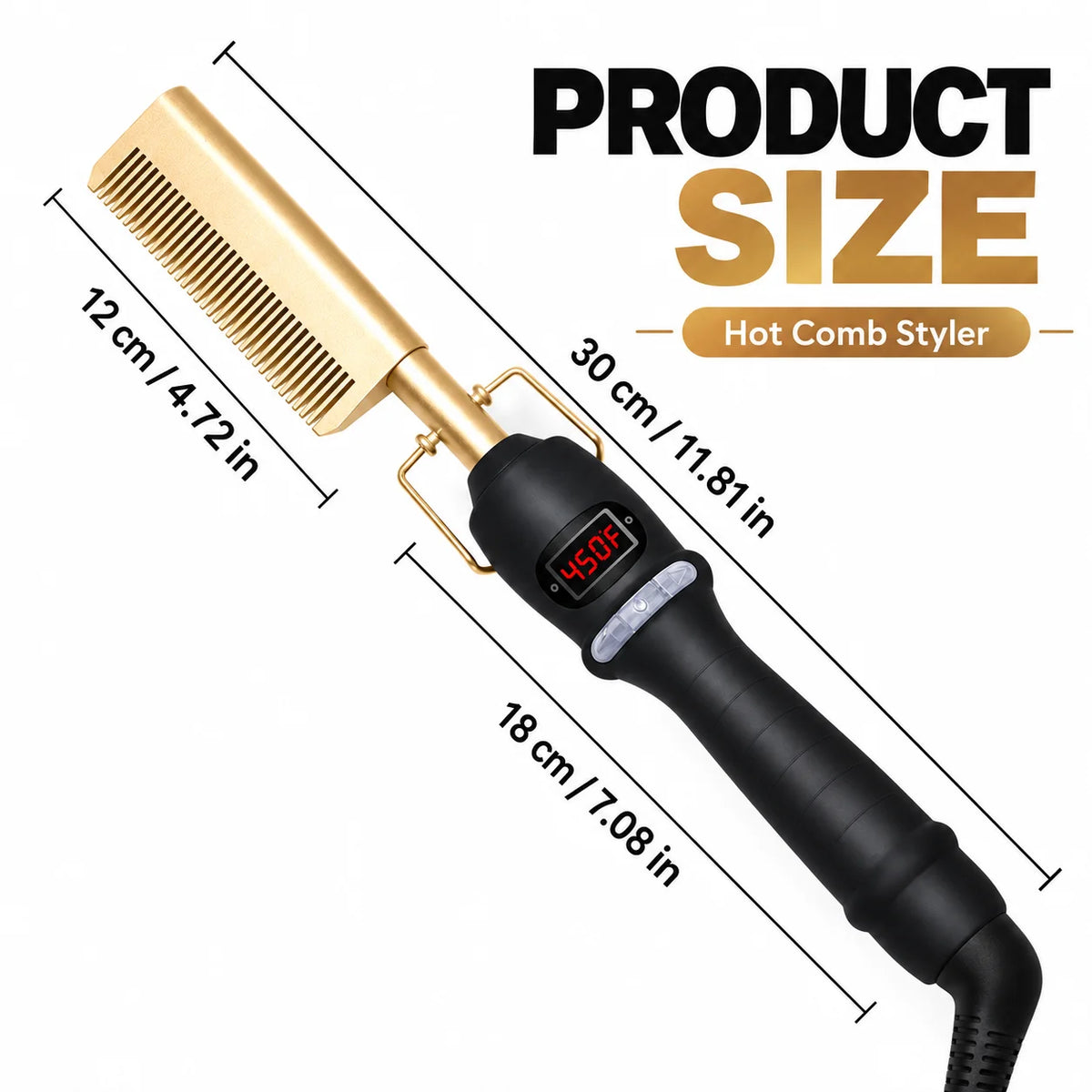 Supplier diagram showing 30 cm overall length and an 18 cm handle section