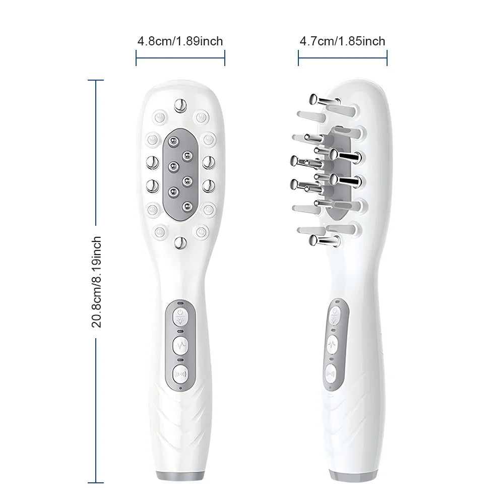 Scalp comb dimensions: 20.8 cm long, 4.8 cm wide and 4.7 cm deep