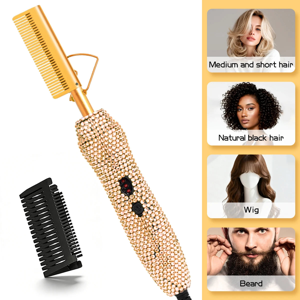 Supplier guide to using the electric hot comb on compatible hair and wigs