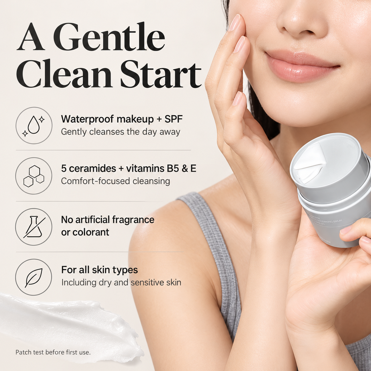 Celimax cleansing balm formula guide: five ceramides, vitamins B5 and E, no artificial fragrance or colorant