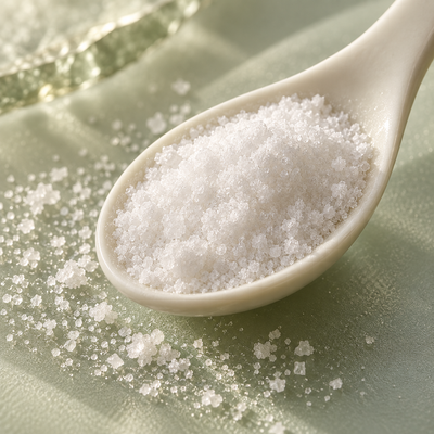 Illustrative white crystalline texture for niacinamide