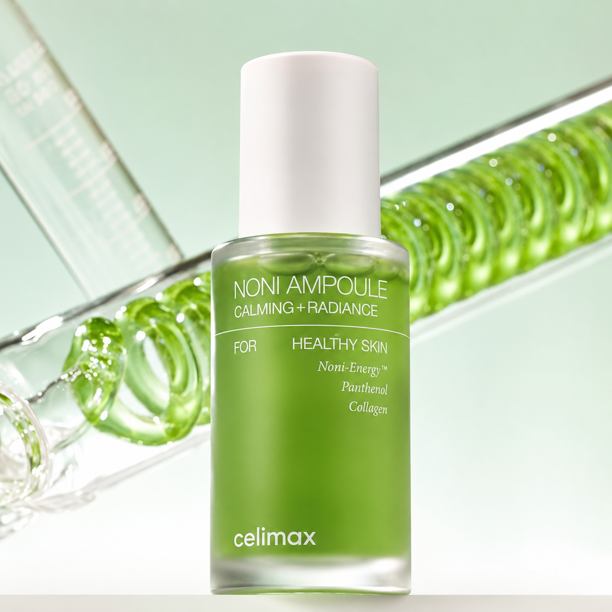 Celimax The Real Noni Energy Ampoule green bottle with serum texture