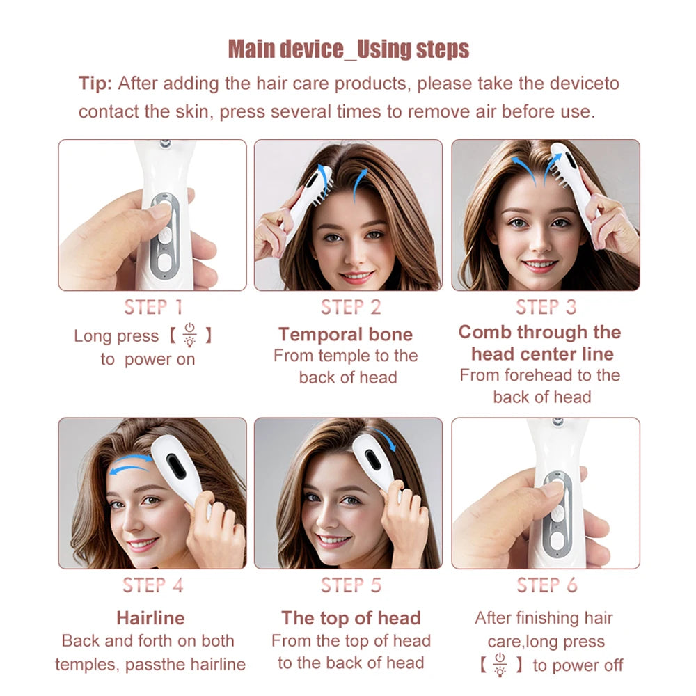 Supplier’s illustrated scalp comb controls and movement guide