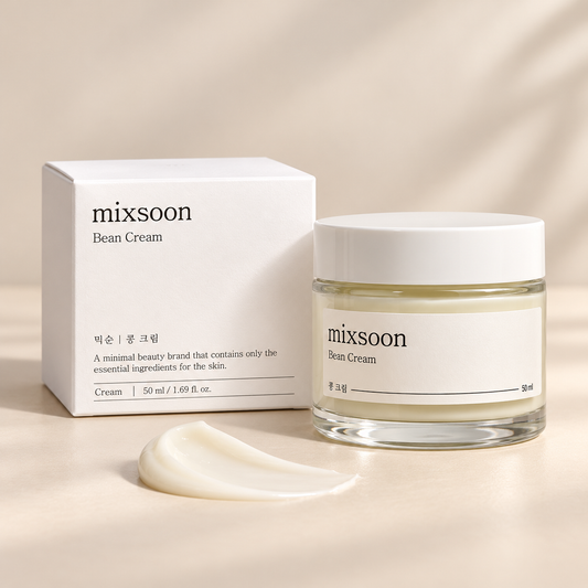 Mixsoon Bean Cream 50 ml jar beside its white carton