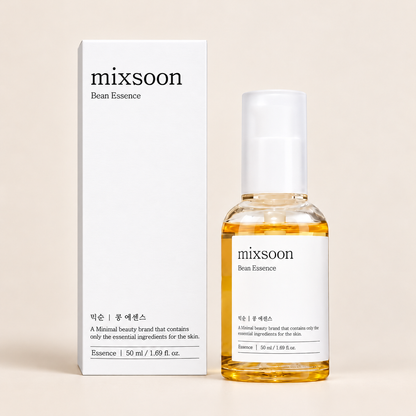 Mixsoon Bean Essence 50 ml bottle beside its white carton
