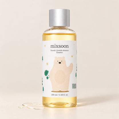 Mixsoon Soondy Centella Asiatica Essence 100 ml bottle with Soondy bear artwork