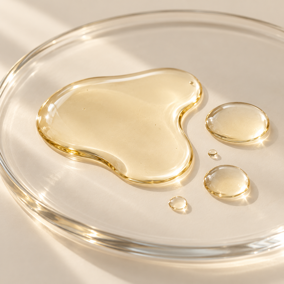 Illustrative close-up of a lightweight watery essence texture