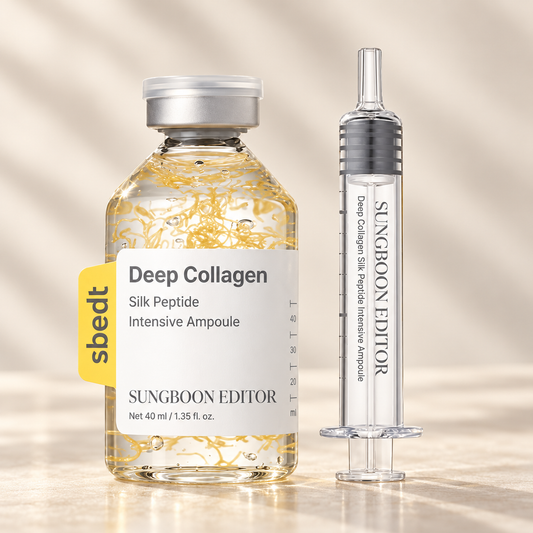 SUNGBOON EDITOR Deep Collagen Silk Peptide Intensive Ampoule 40 ml — bottle and needle-free cosmetic applicator